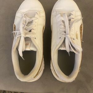 Puma Classic White with Cheetah Stripe Sneakers